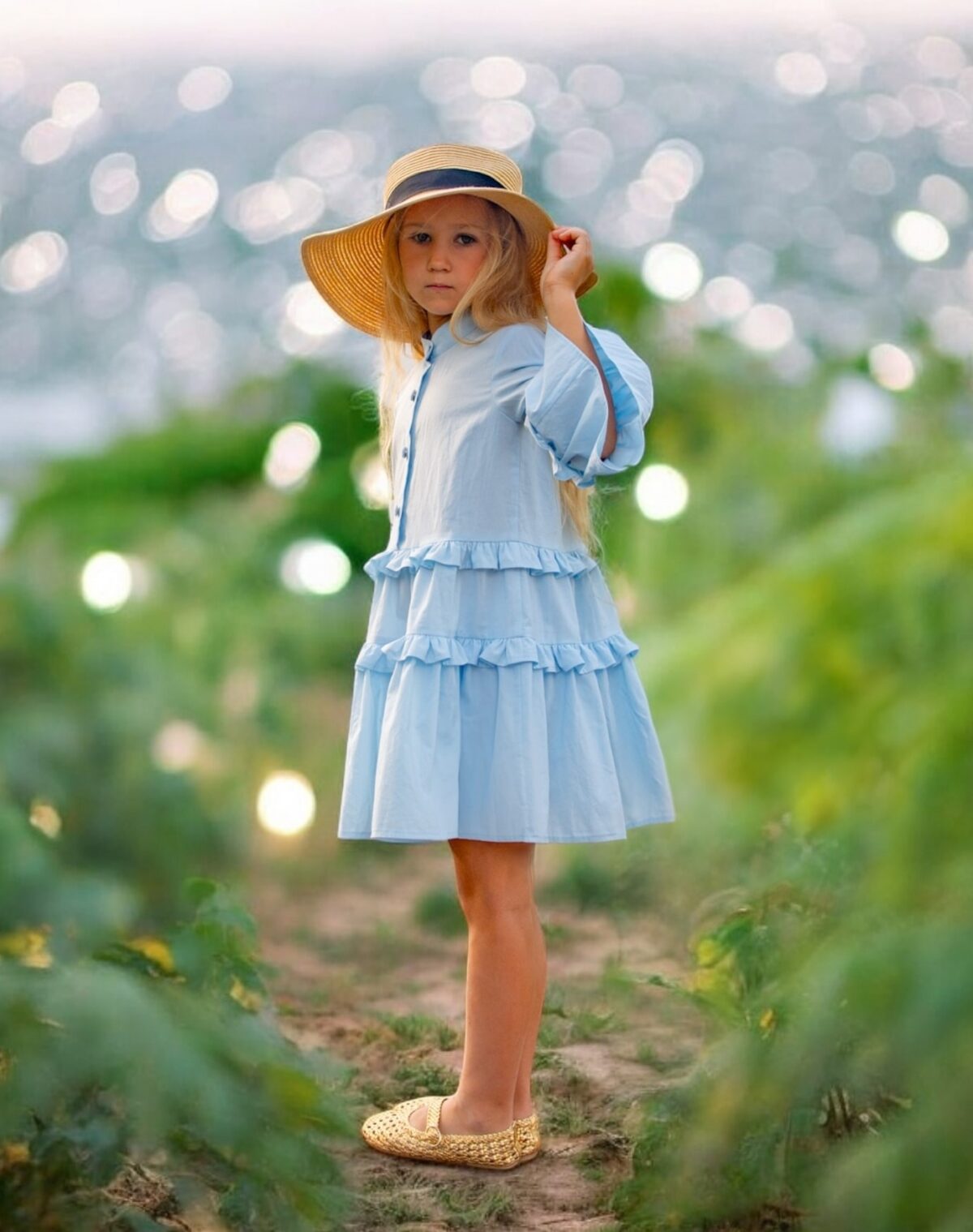 SHIRT DRESS WITH RUFFLES, ADELE