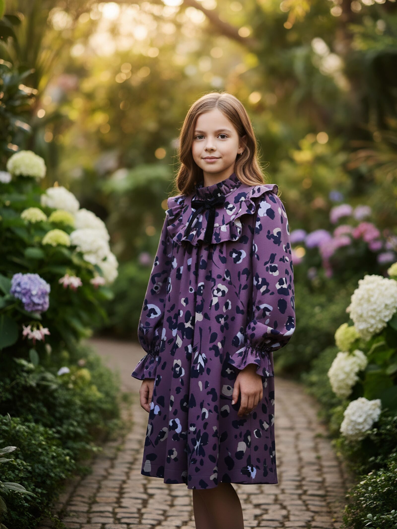 VISKOZES KLEITA AR VOLĀNIEM, COCOA